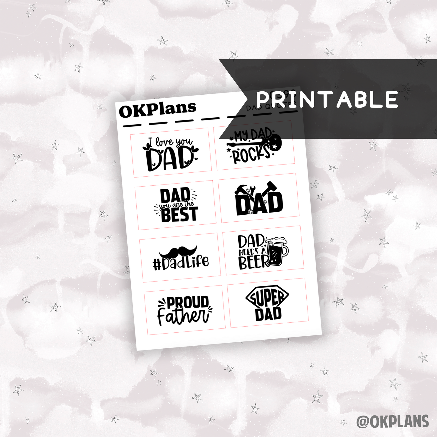 Dad Quote Overlay // Printable // 0390 // Foiled