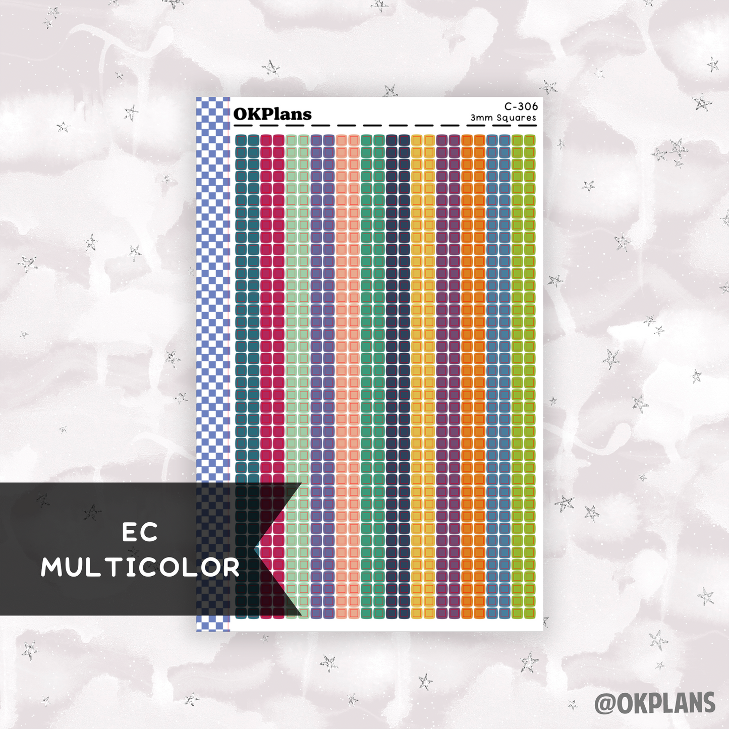 3mm Squares // EC Multi // Printable // C-306 // Multicolor Functional