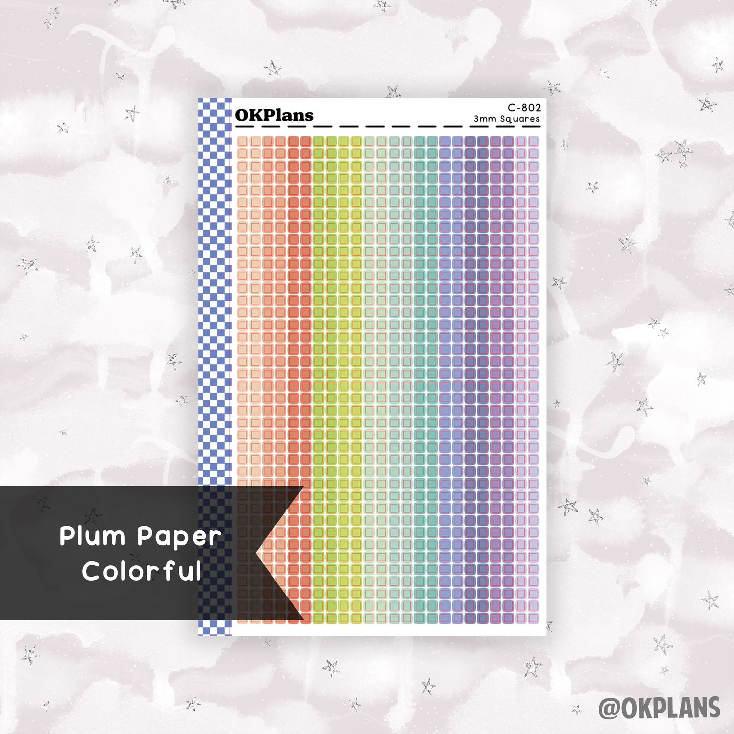 3mm Squares // Plum Paper Colorful // Printable // C-802 // Multicolor Functional
