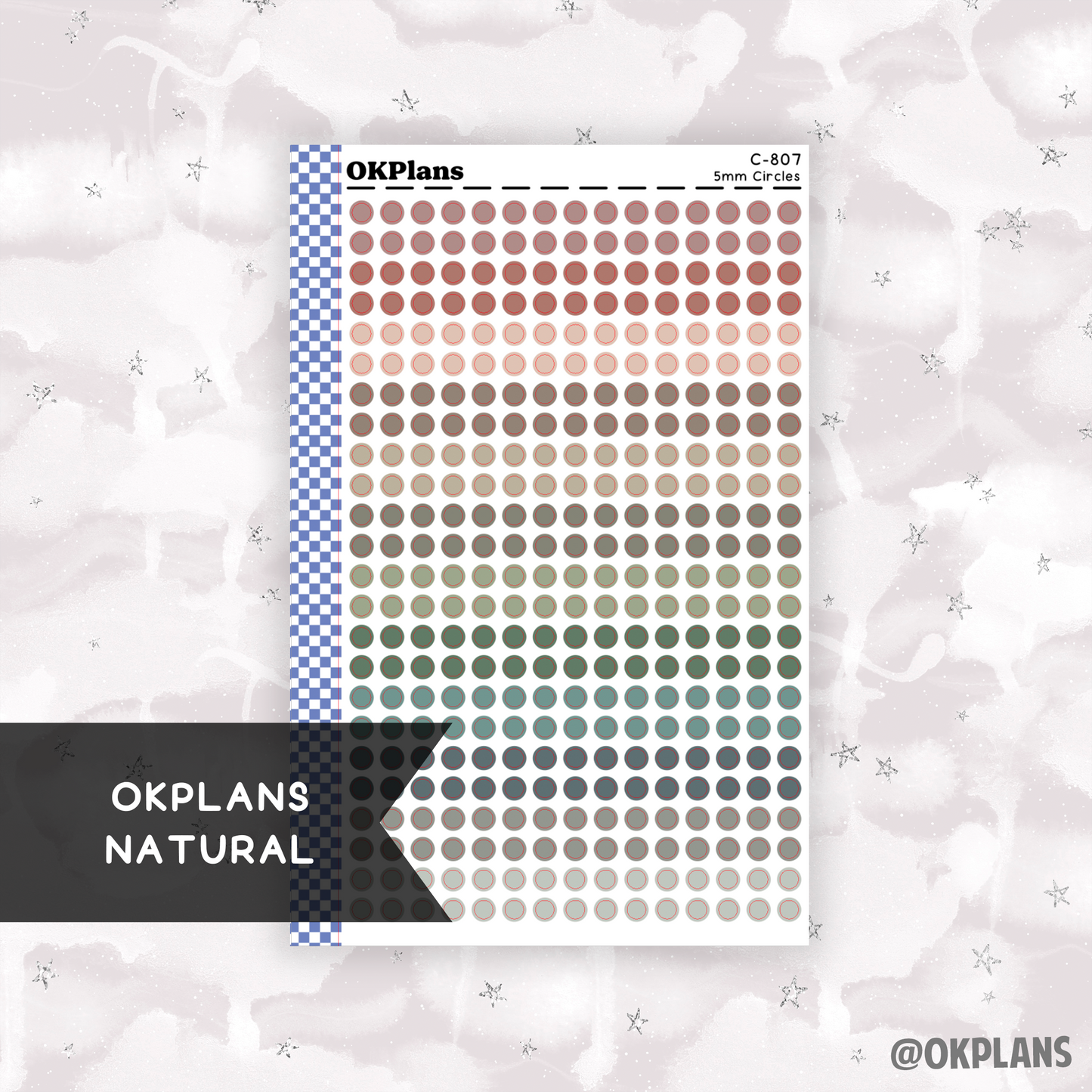 5mm Circles // Natural // Printable // C-807 // Multicolor Functional