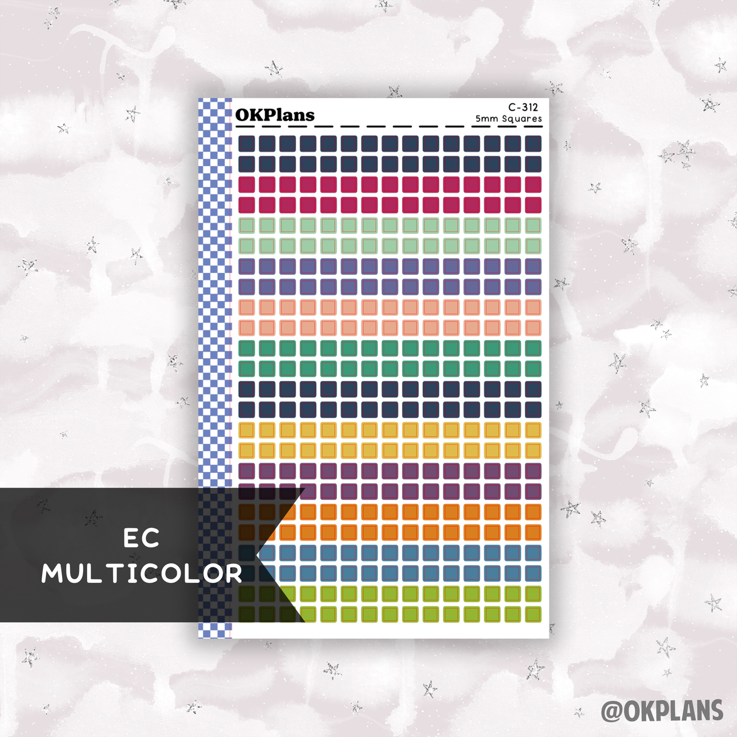 5mm Squares // EC Multi // Printable // C-312 // Multicolor Functional