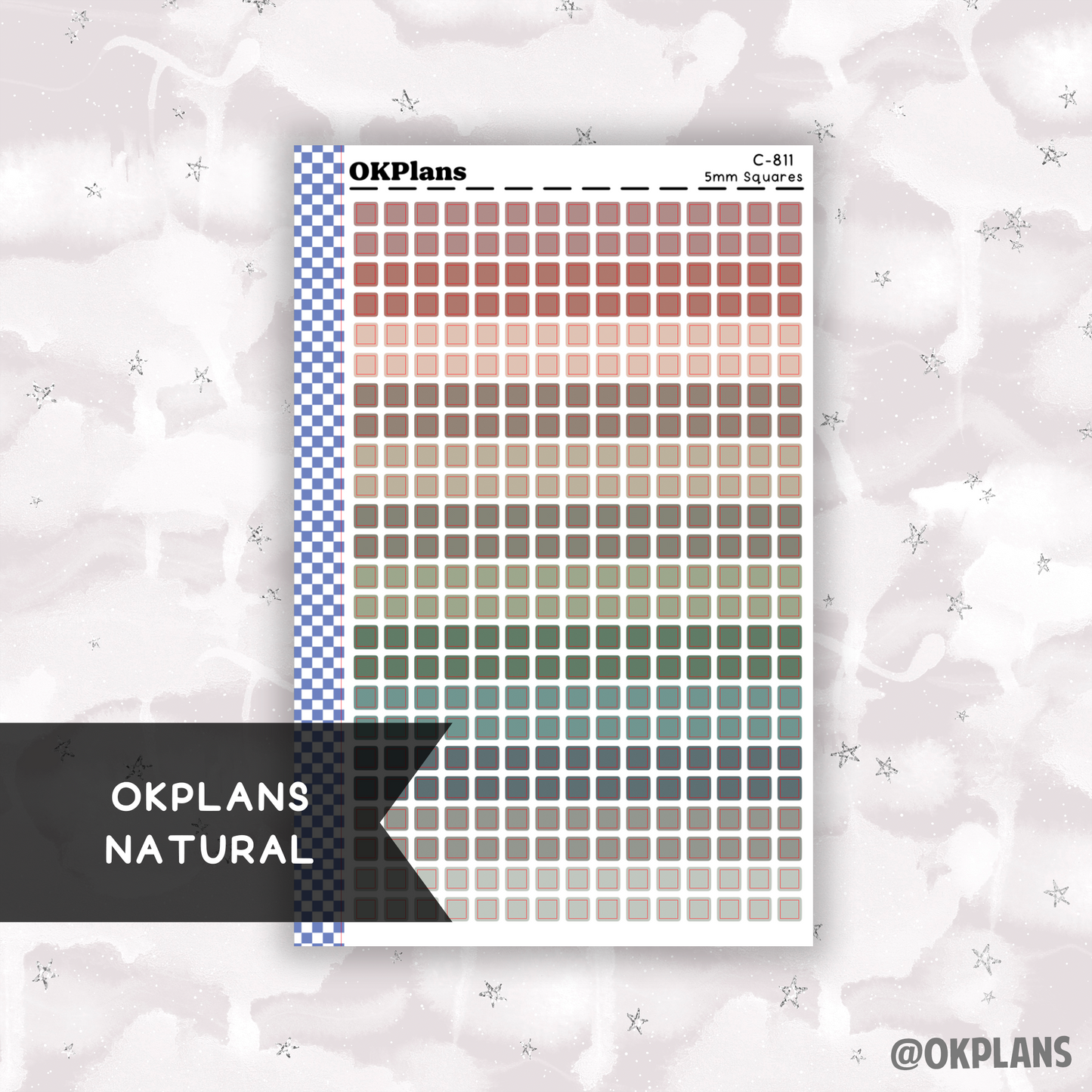 5mm Squares // Natural // Printable // C-811 // Multicolor Functional