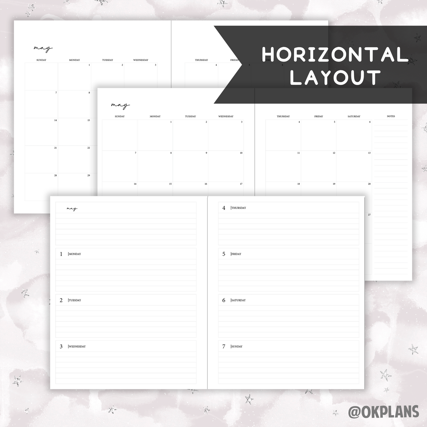 *DATED* 7x9 Weekly Planner - Pick Monthly and Weekly Option