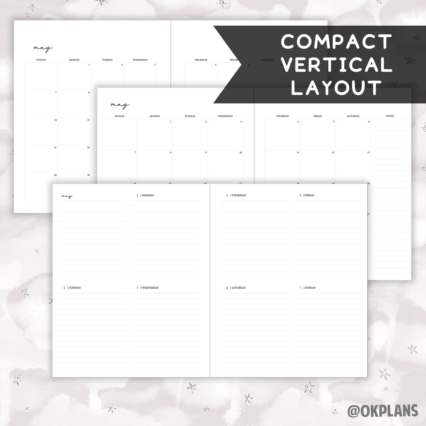 *DATED* 7x9 Weekly Planner - Pick Monthly and Weekly Option