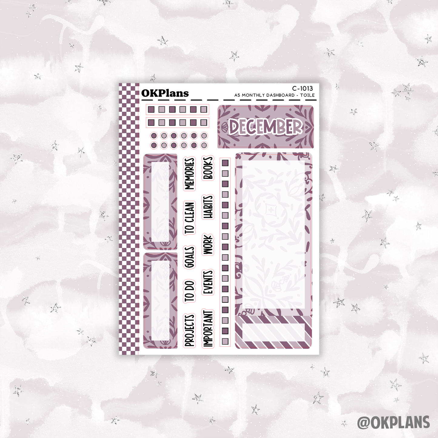 A5 EC Toile Monthly Dashboard // Functional