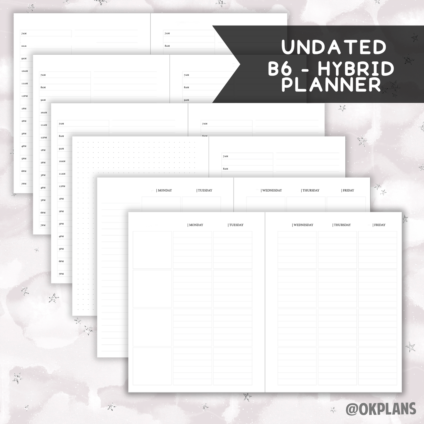 *UNDATED* B6 Hybrid Ring Planner - Pick Weekly Option