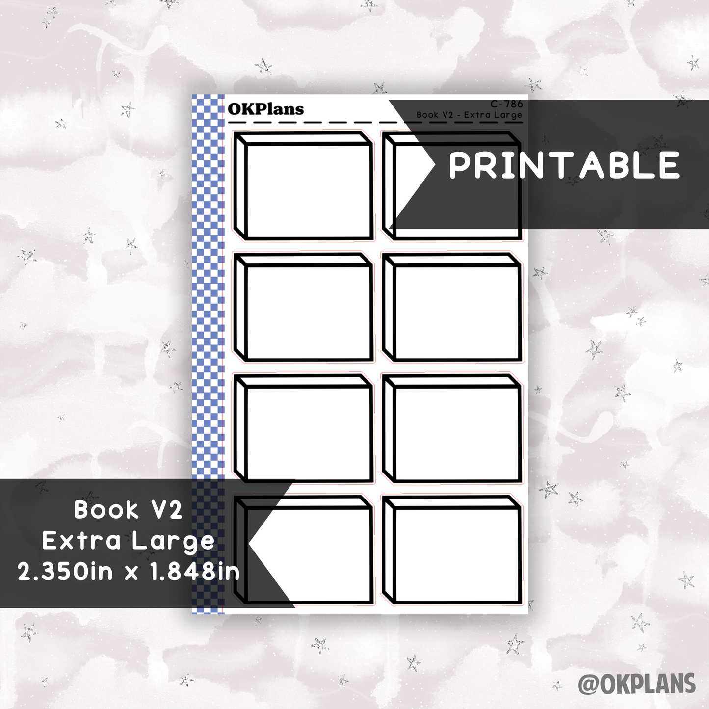 Book V2 - Extra Large // Printable // C-786 // Functional