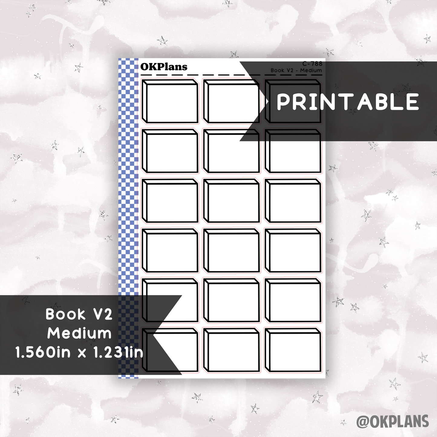 Book V2 - Medium // Printable // C-788 // Functional