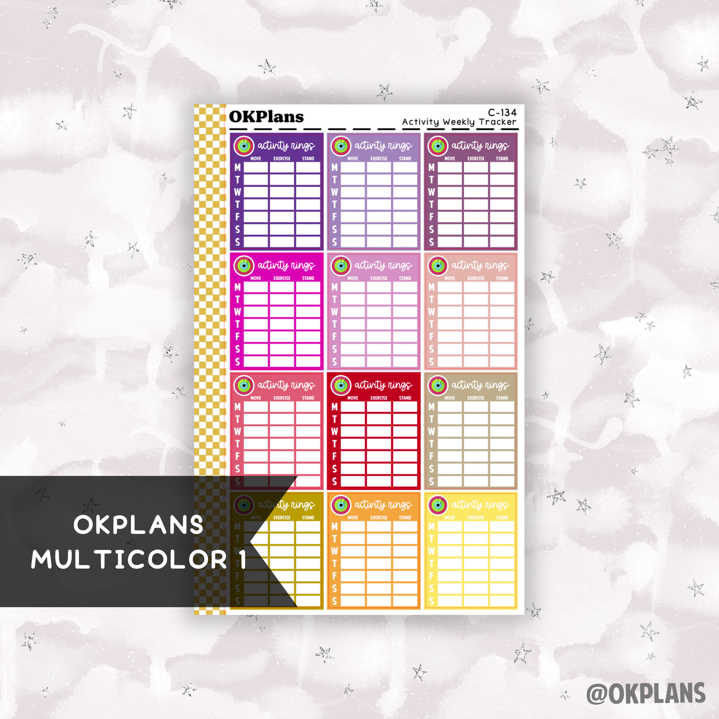 Activity Weekly Tracker // Printable // C-134 // OKPLANS Multicolor 1 // Multicolor Functional