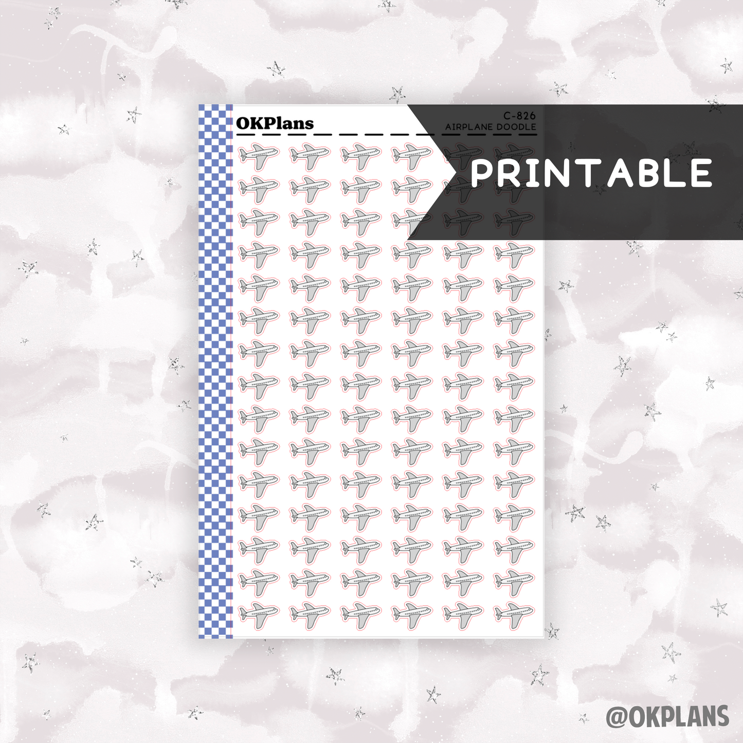 Airplane Doodle // Printable // C-826 // Doodle