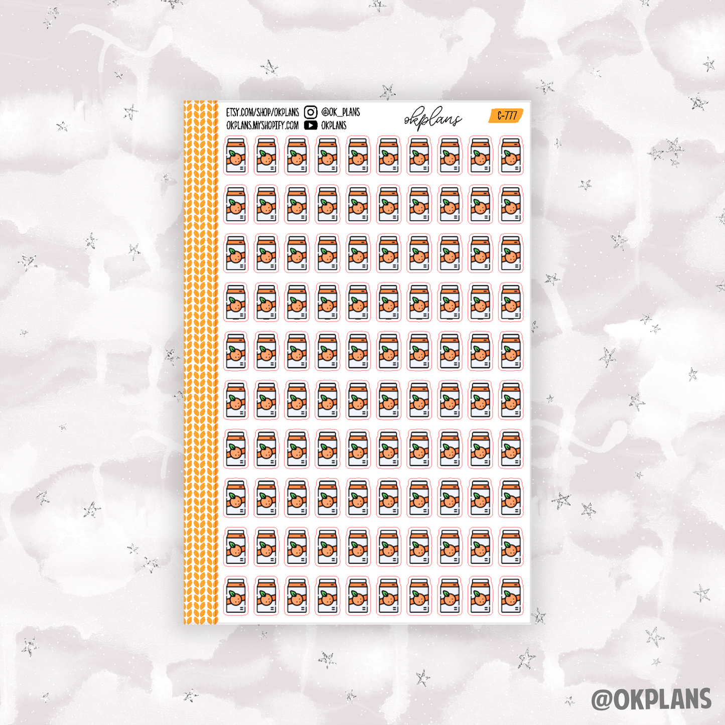 Orange Juice Doodle // Printable // C-777 // Doodle