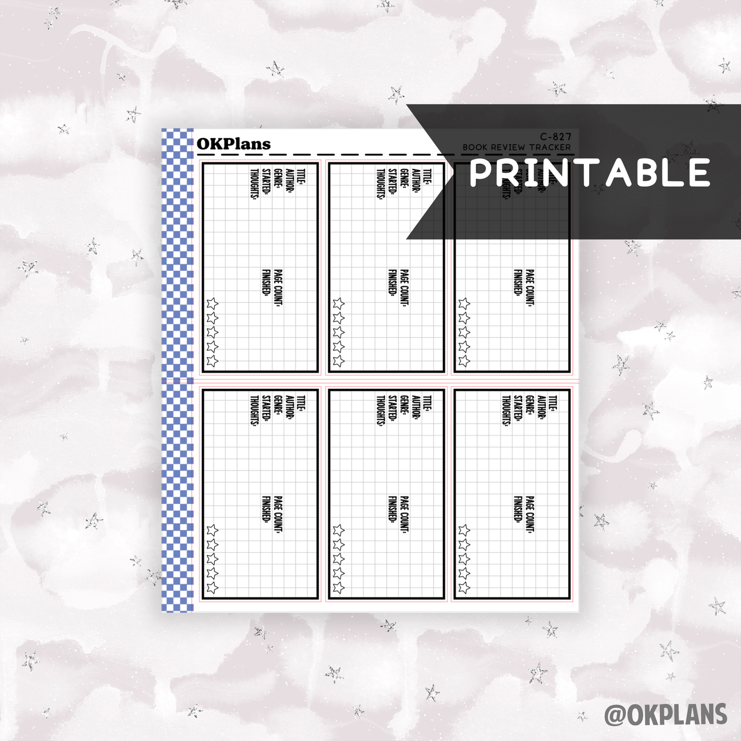 Book Review Tracker // Printable // C-827 // Functional