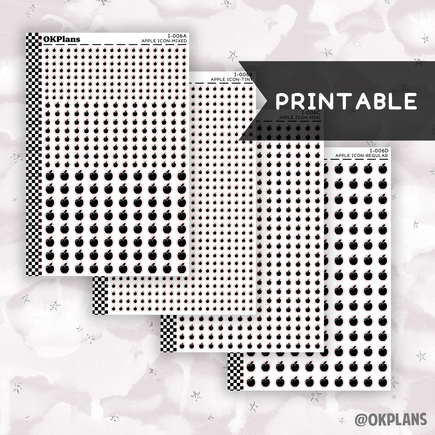 Apple // Printable // I-006 // Icons
