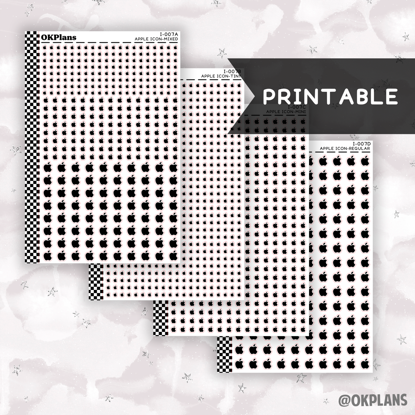 Apple // Printable // I-007 // Icons