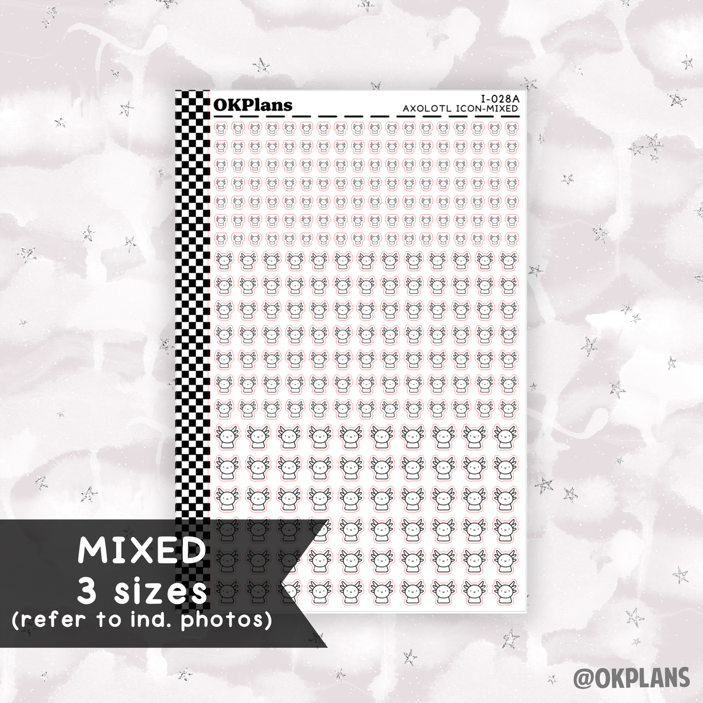 Axolotl // Printable // I-028 // Icons