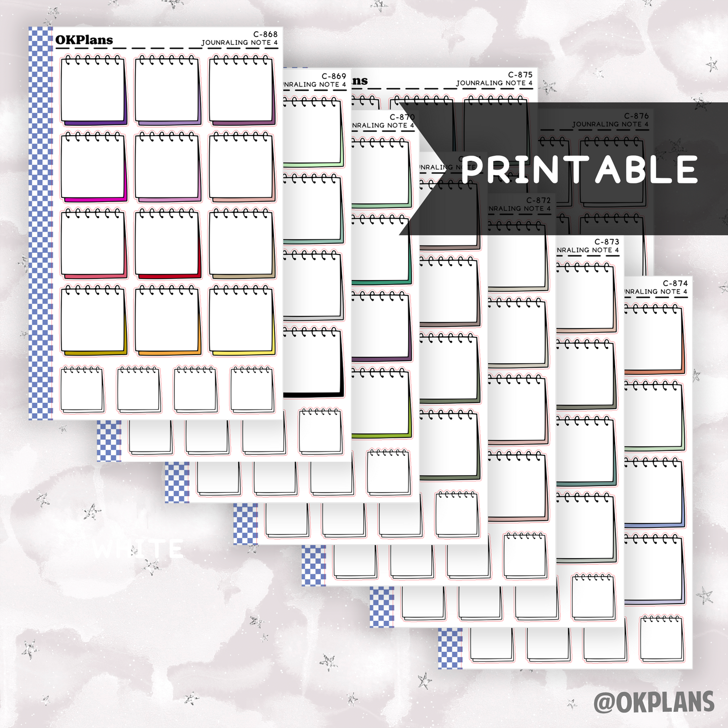Journaling Note 4 // Printable // Multicolor Functional