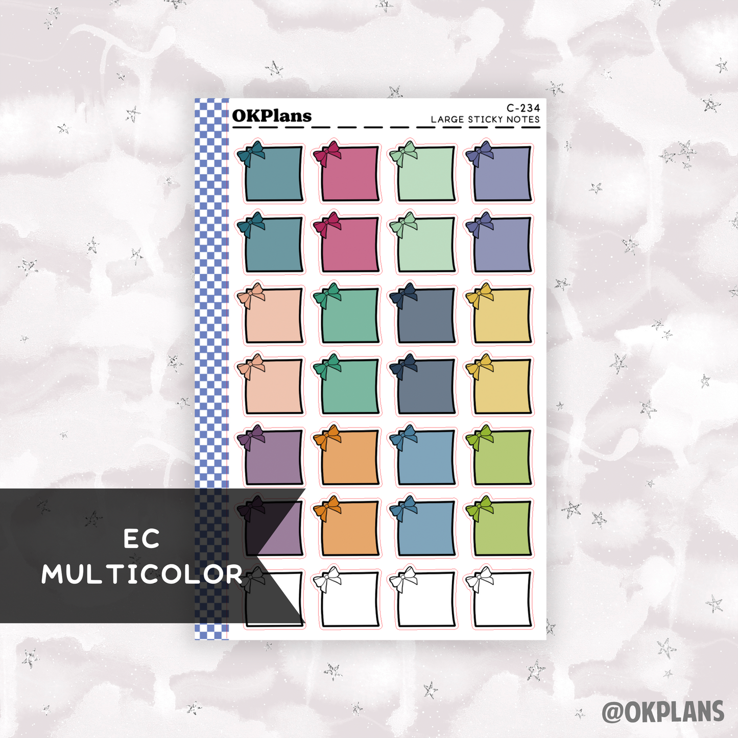 Large Sticky Note // EC Multicolor // Printable // C-234 // Multicolor Functional