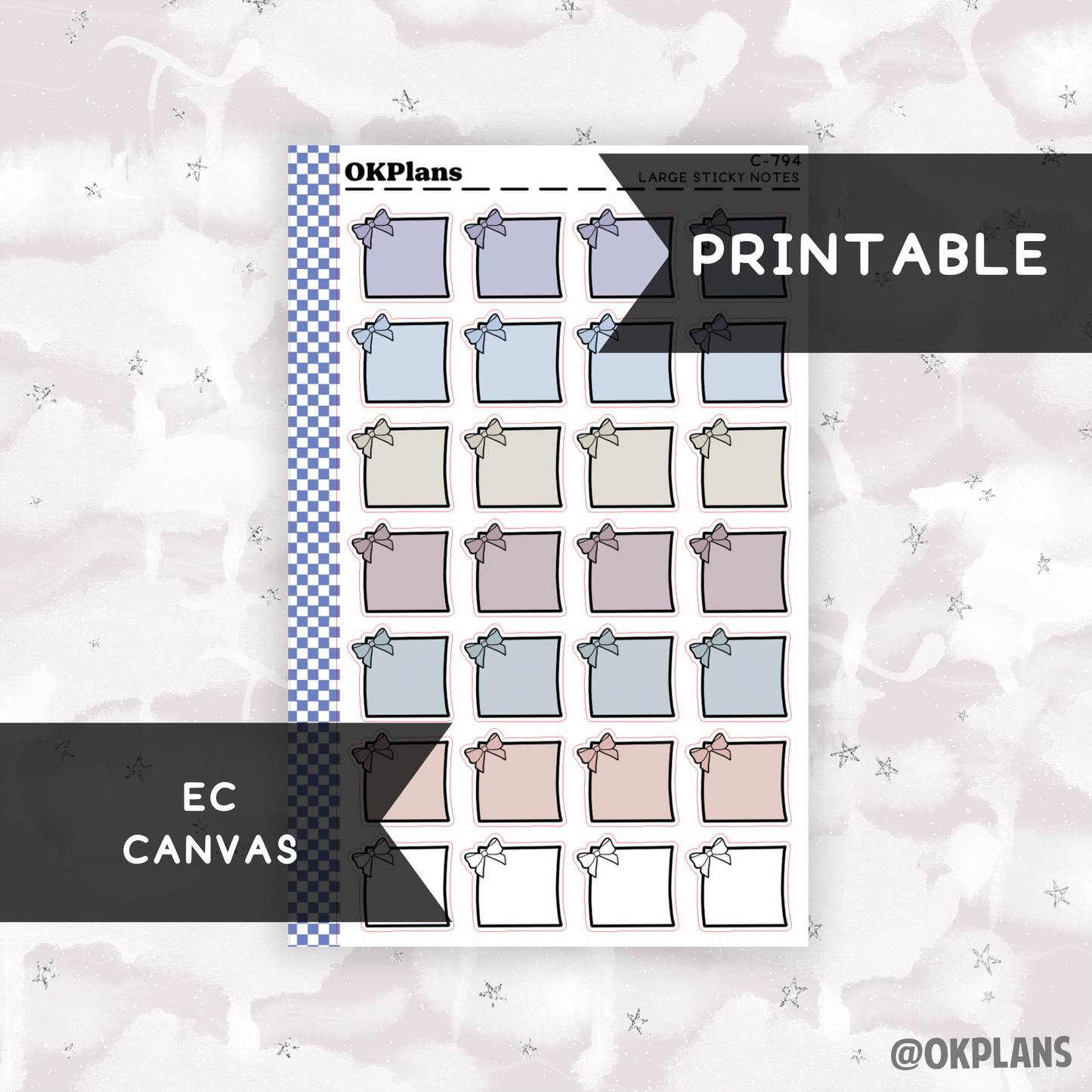 Large Sticky Note // EC Canvas // Printable // C-794 // Multicolor Functional