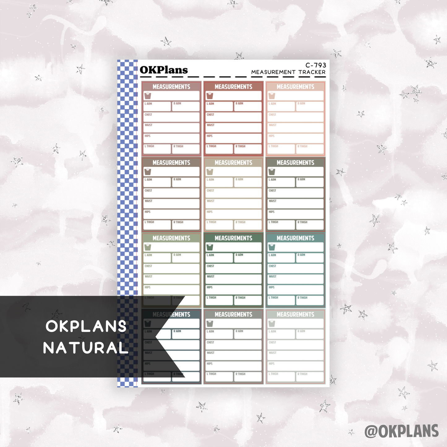 Measurement Tracker // Printable // Natural // C-793 // Multicolor Functional