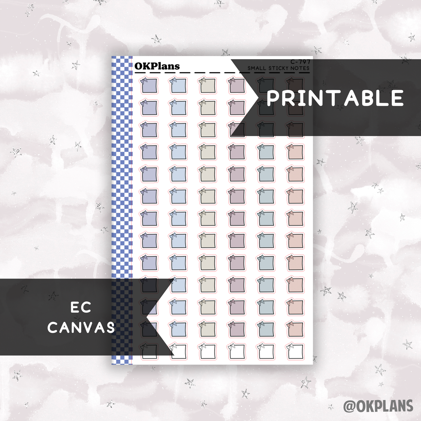 Mini Sticky Note // EC Canvas // Printable // C-797 // Multicolor Functional
