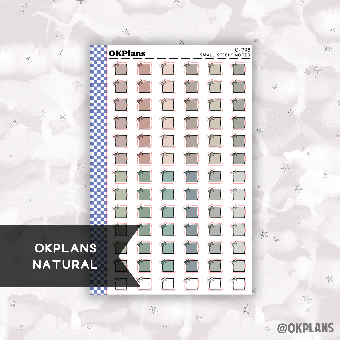 Mini Sticky Note // Natural // Printable // C-798 // Multicolor Functional