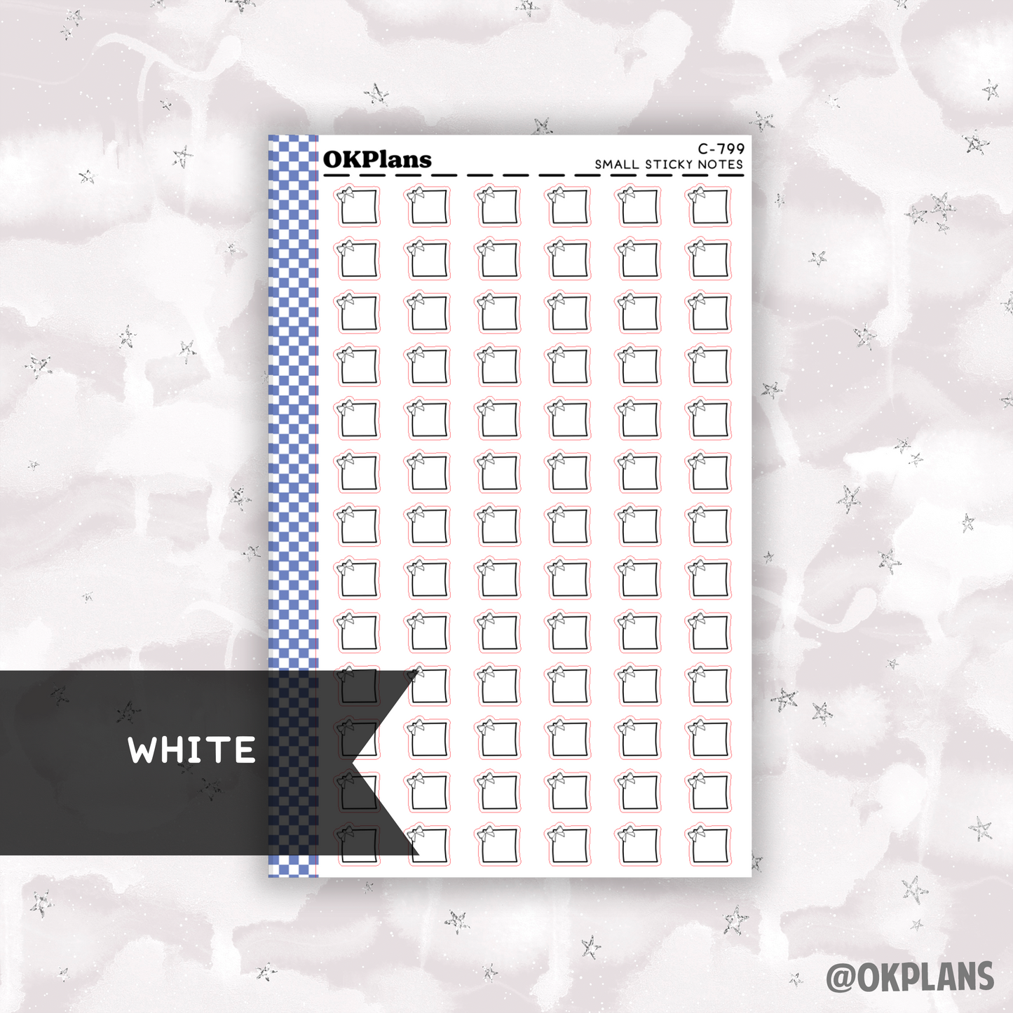 Mini Sticky Note // White // Printable // C-799 // Multicolor Functional