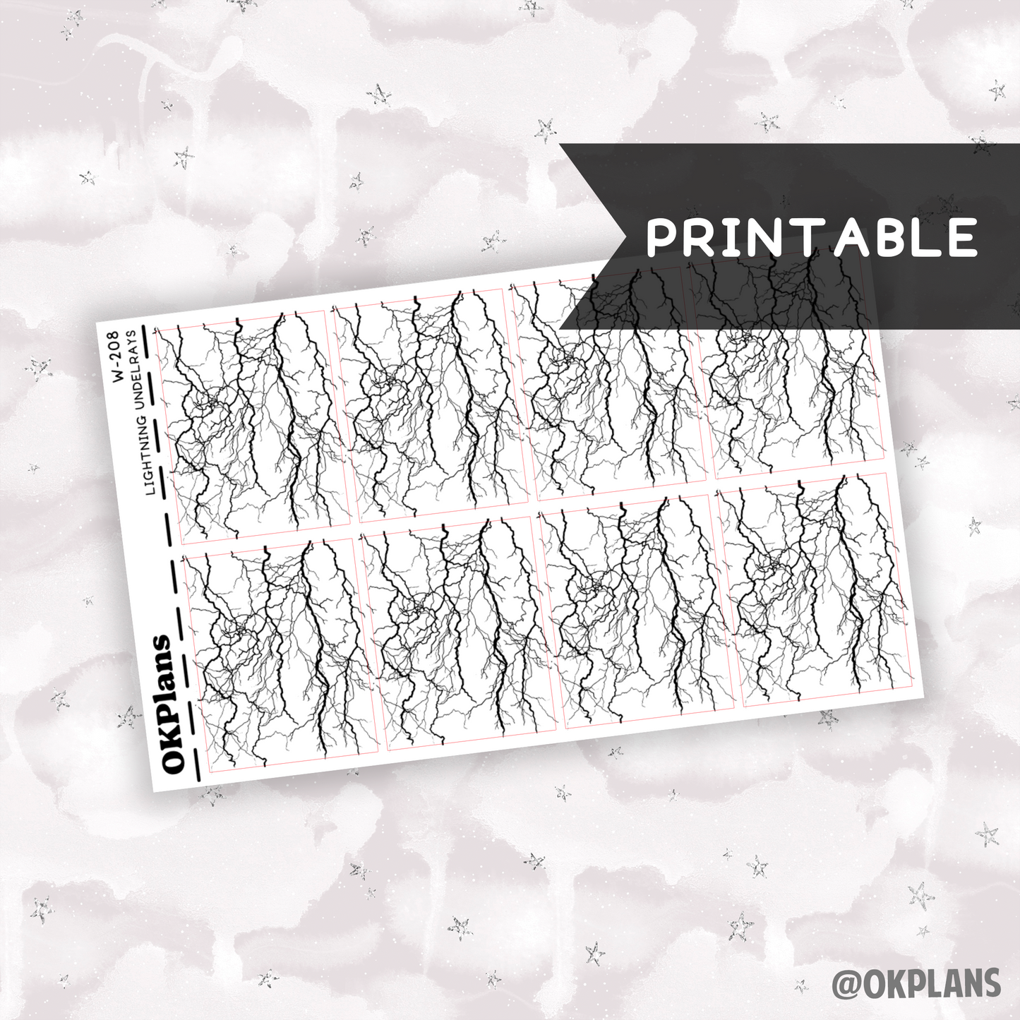 Lightning Underlays // Printable // W-208 // Foiled
