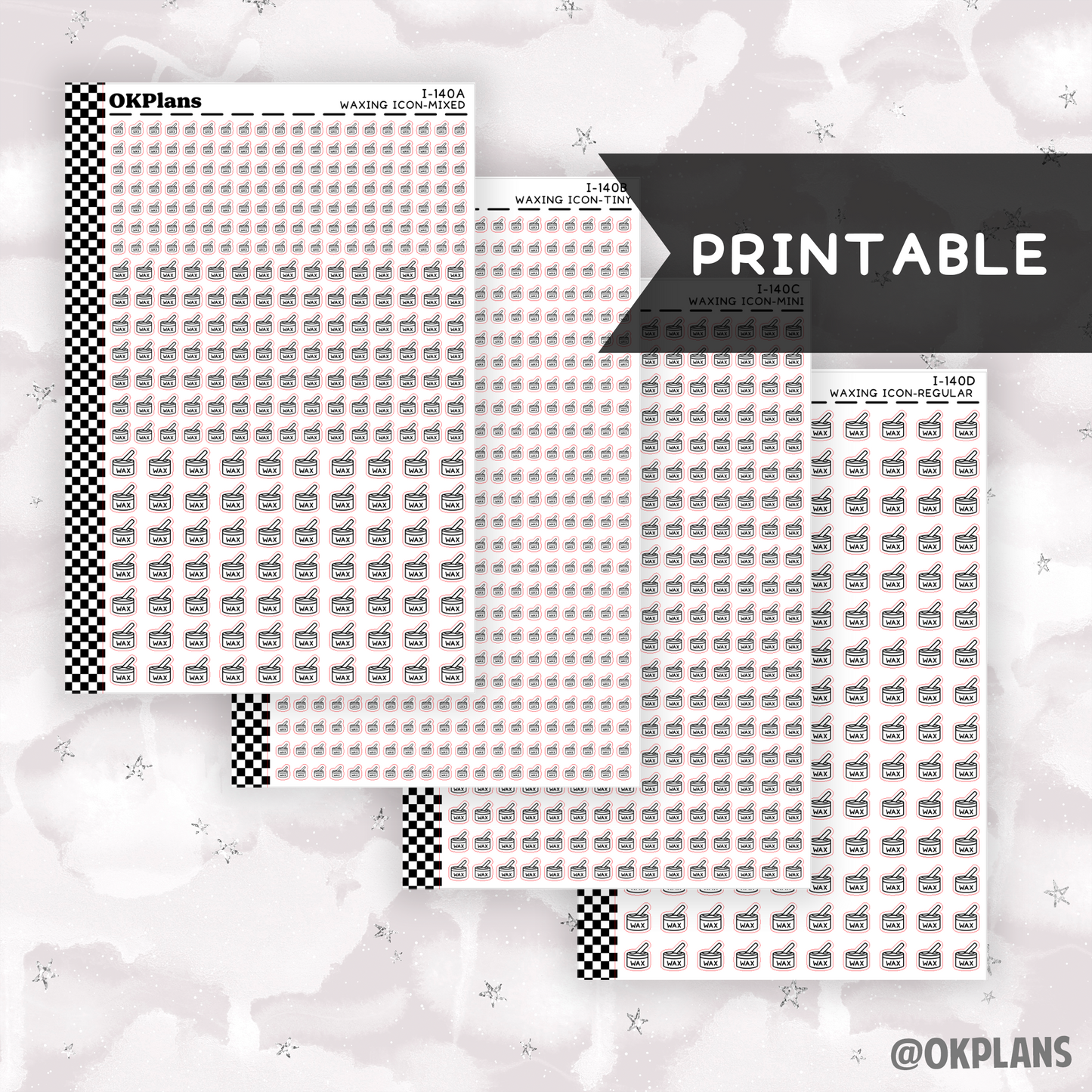 Waxing // Printable // I-140 // Icons