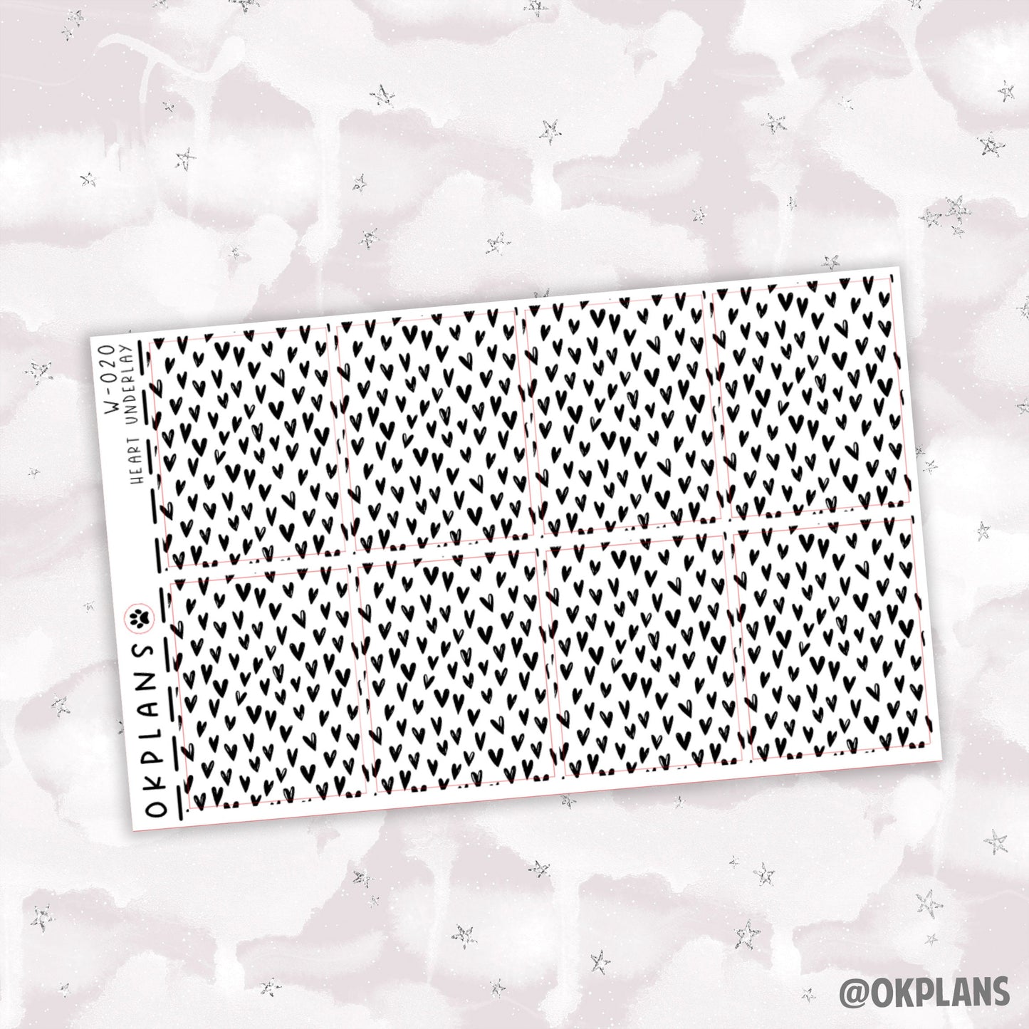 Heart Underlay // W-020 // Foiled