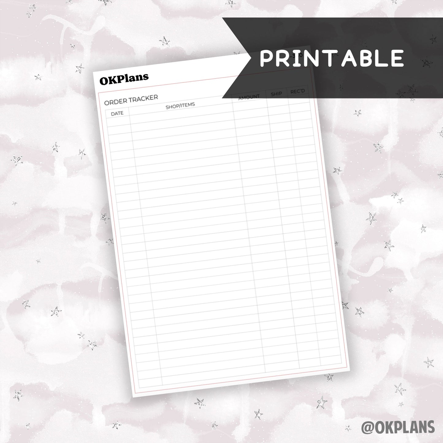 A5 Order Tracker Sticker // Printable // C-330 // Functional