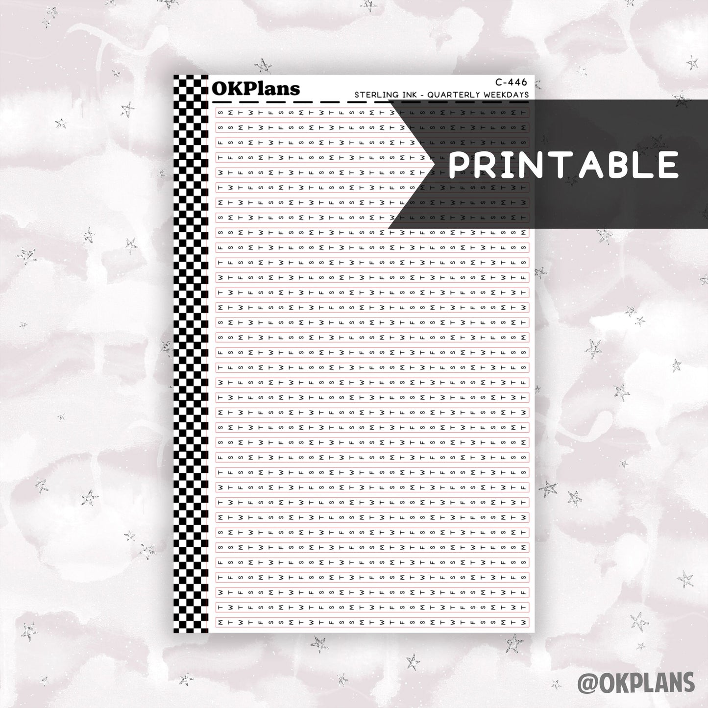 Sterling Ink Quarterly Strips // Printable // C-446 // Functional