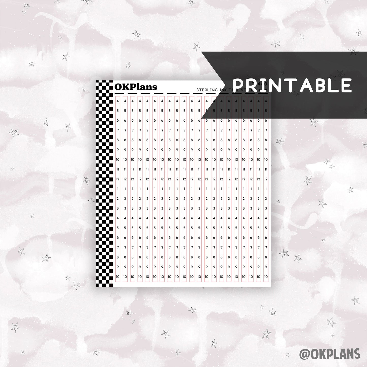Sterling Ink Time Strips - 4AM // Printable // C-440 // Functional