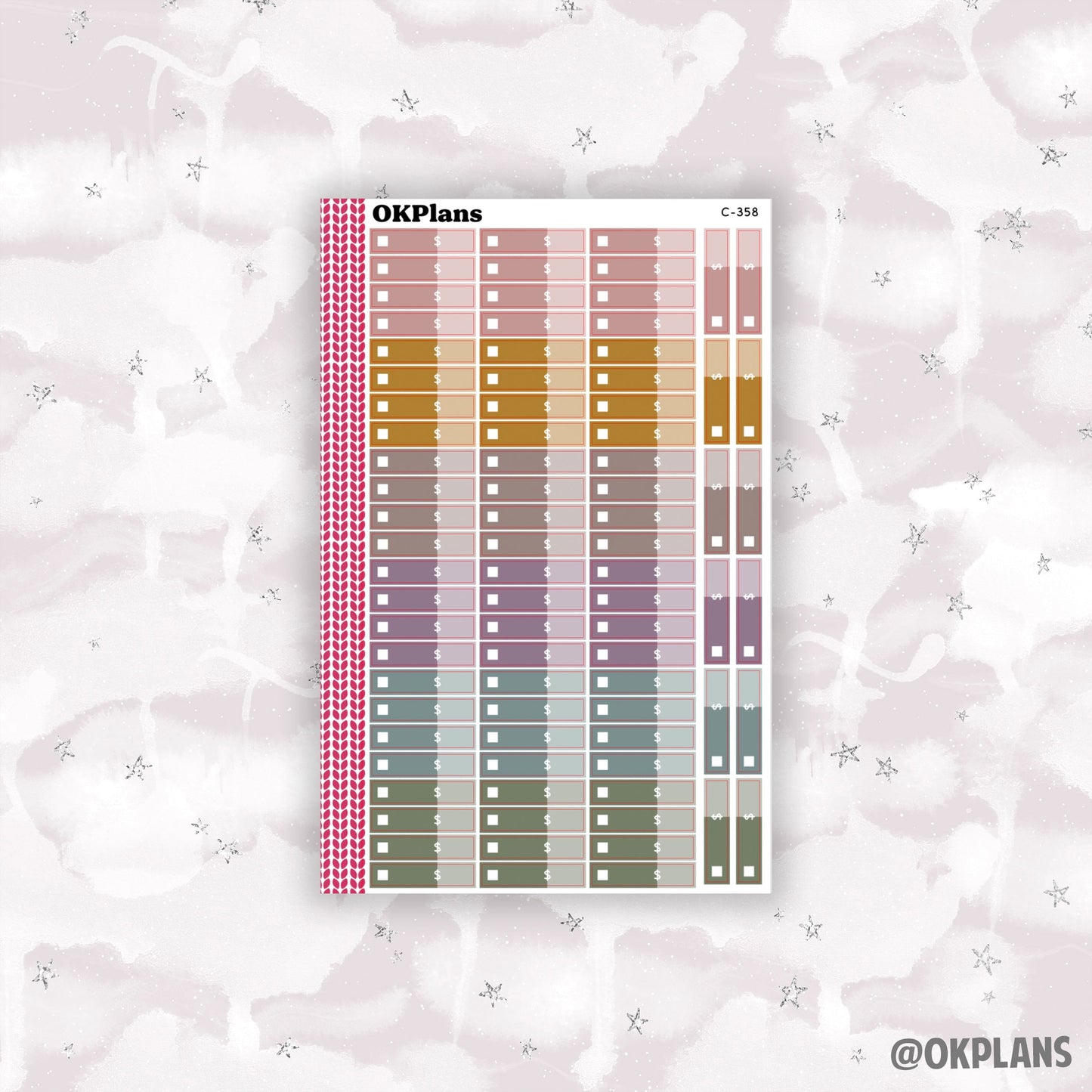 A5 Expense Labels // Bold Blooms // C-358 // Multicolor Functional