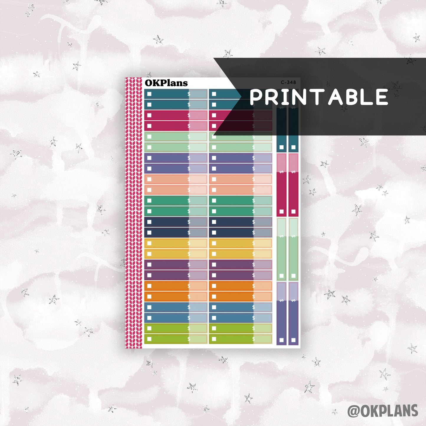 8.5x11 Expense Labels // Printable // EC Multi // C-348 // Multicolor Functional