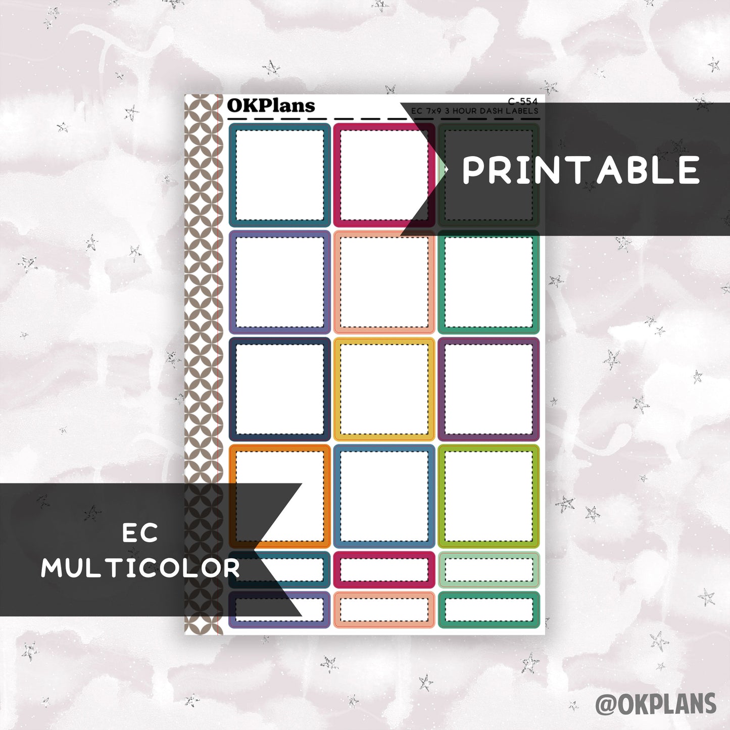 3 HR 7x9 EC Dash Labels // EC Multicolor // Printable // C-554 // Multicolor Functional
