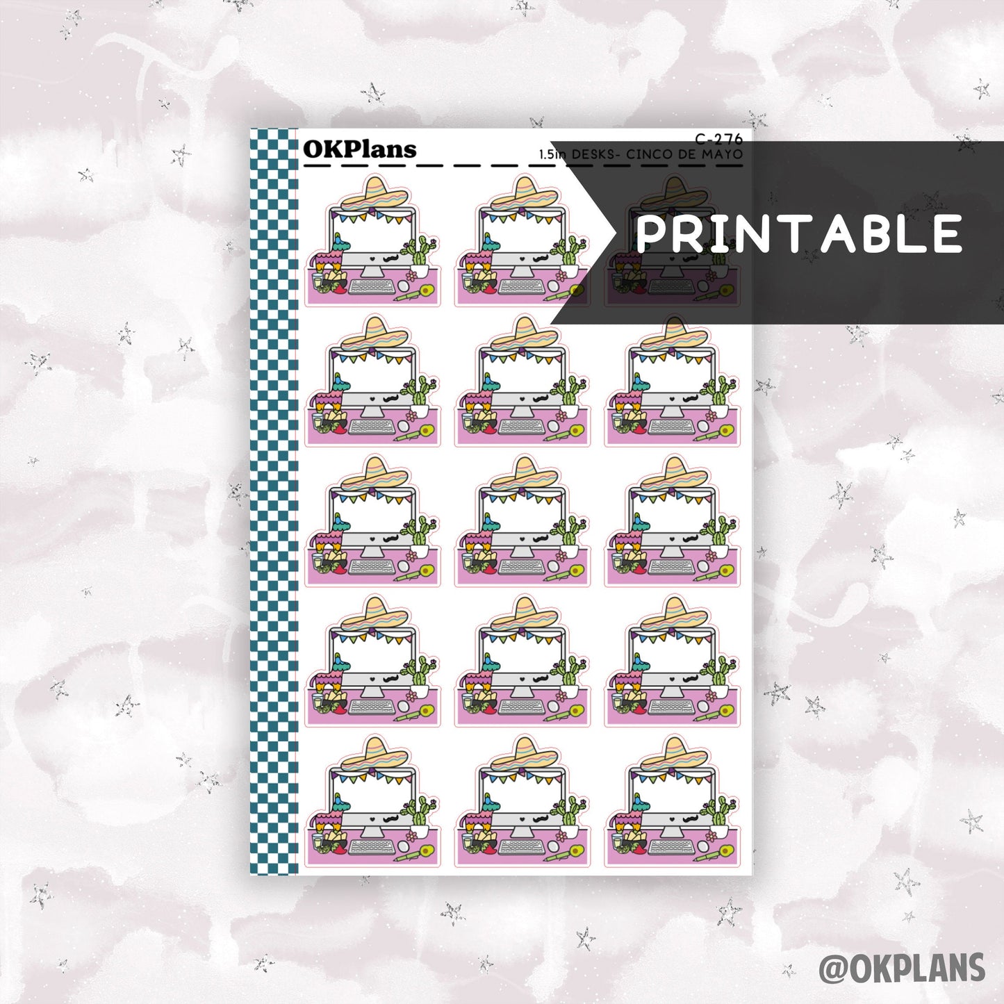 Cinco de Mayo Desk // Printable // C-276 // Functional Doodle