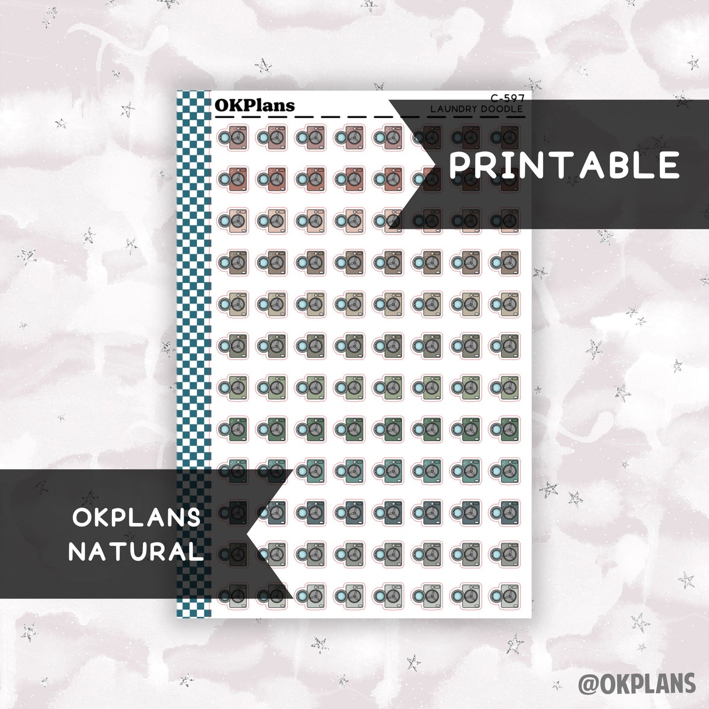 Laundry // Natural // Printable // C-597 // Functional Doodle