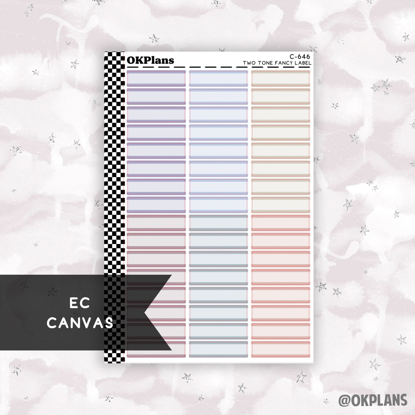 Two Tone Fancy Label // EC Canvas // C-646 // Multicolor Functional