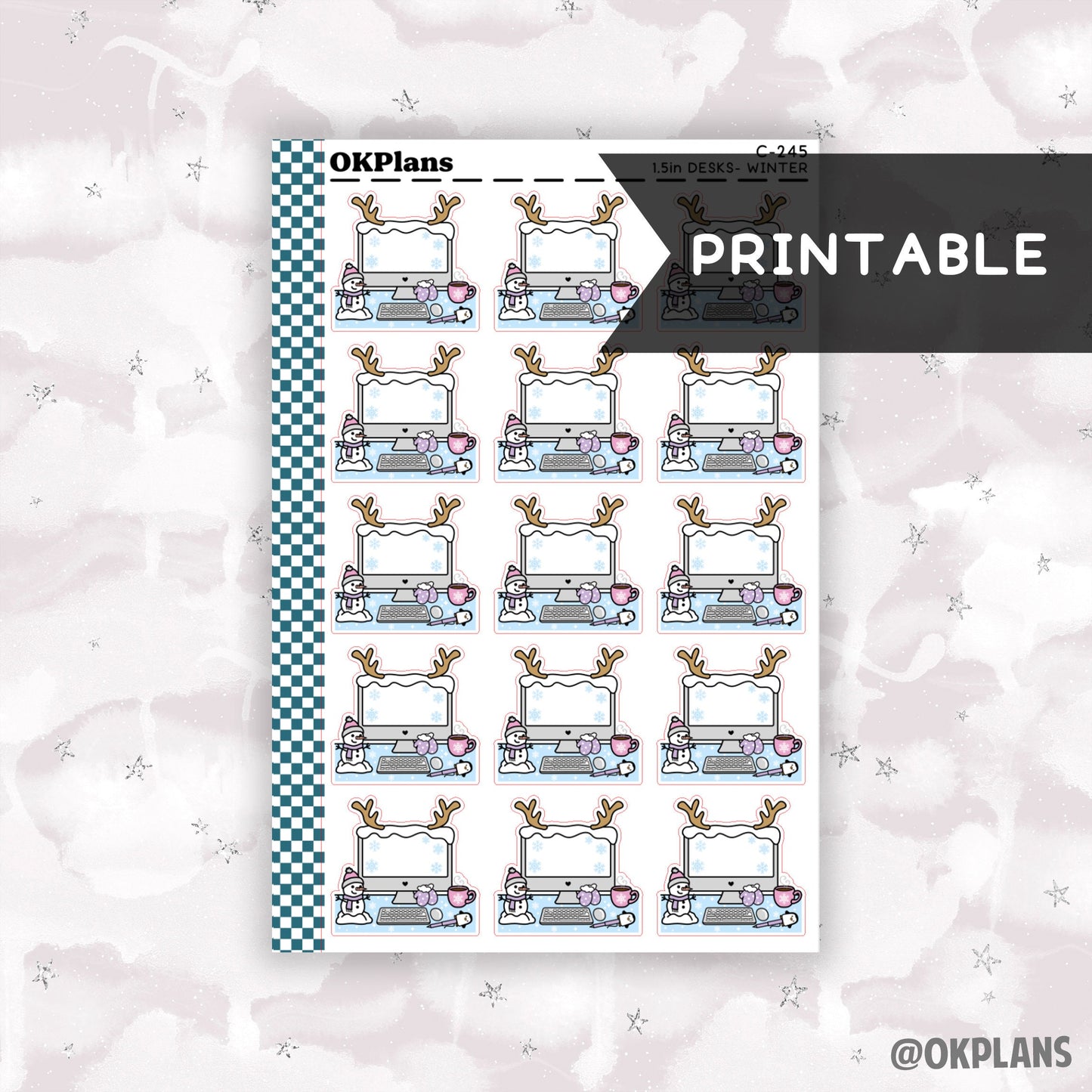 Winter Desk // Printable // C-245 // Functional Doodle