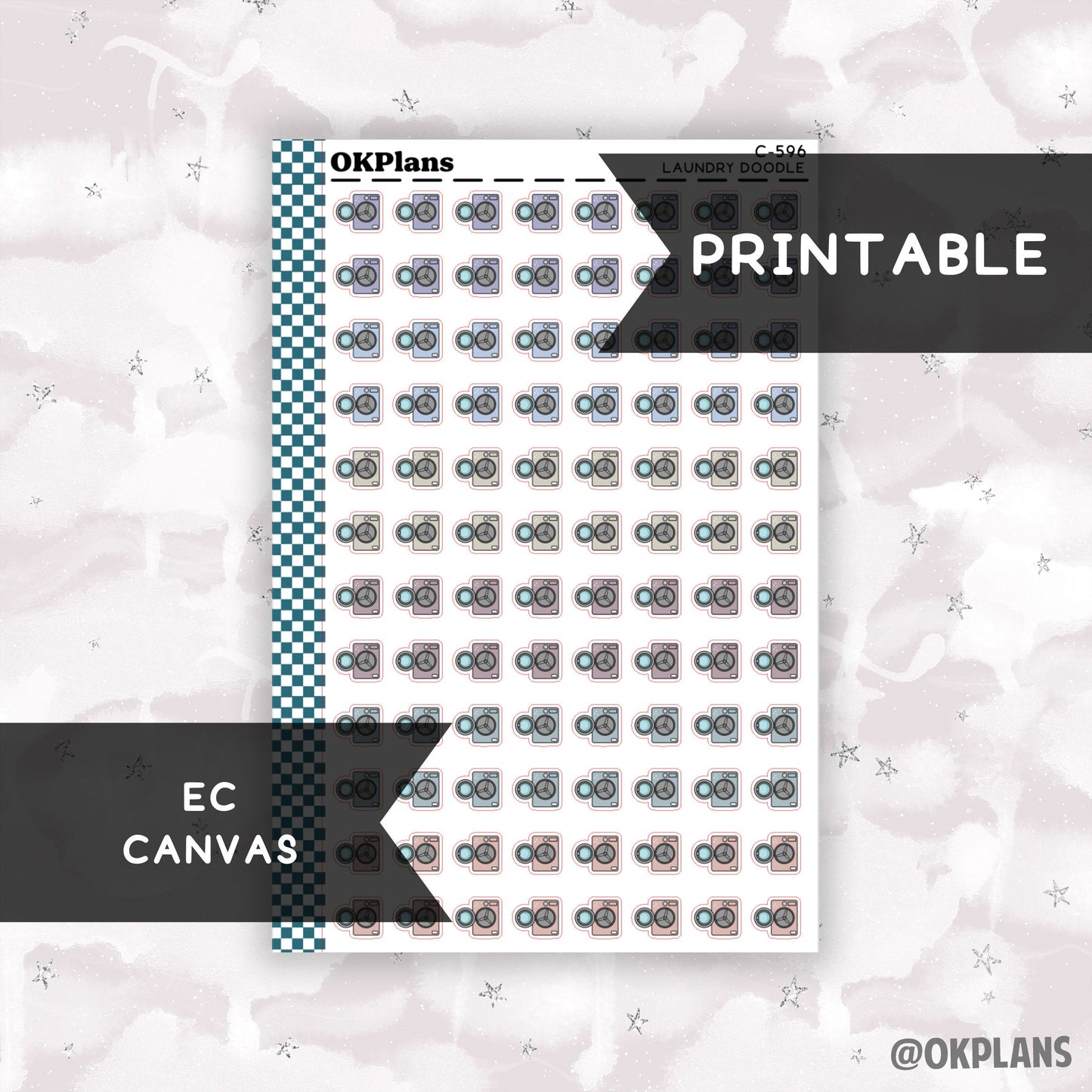 Laundry // EC Canvas // Printable // C-596 // Functional Doodle