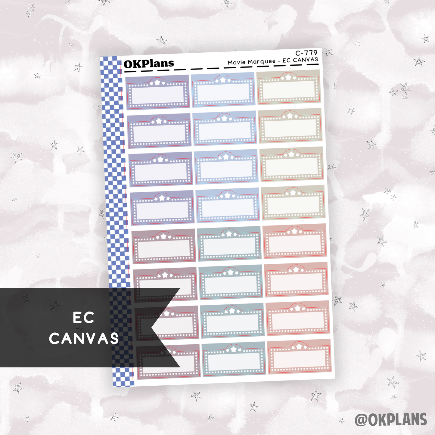 Movie Marquee // Printable // EC Canvas // C-779 // Multicolor Functional