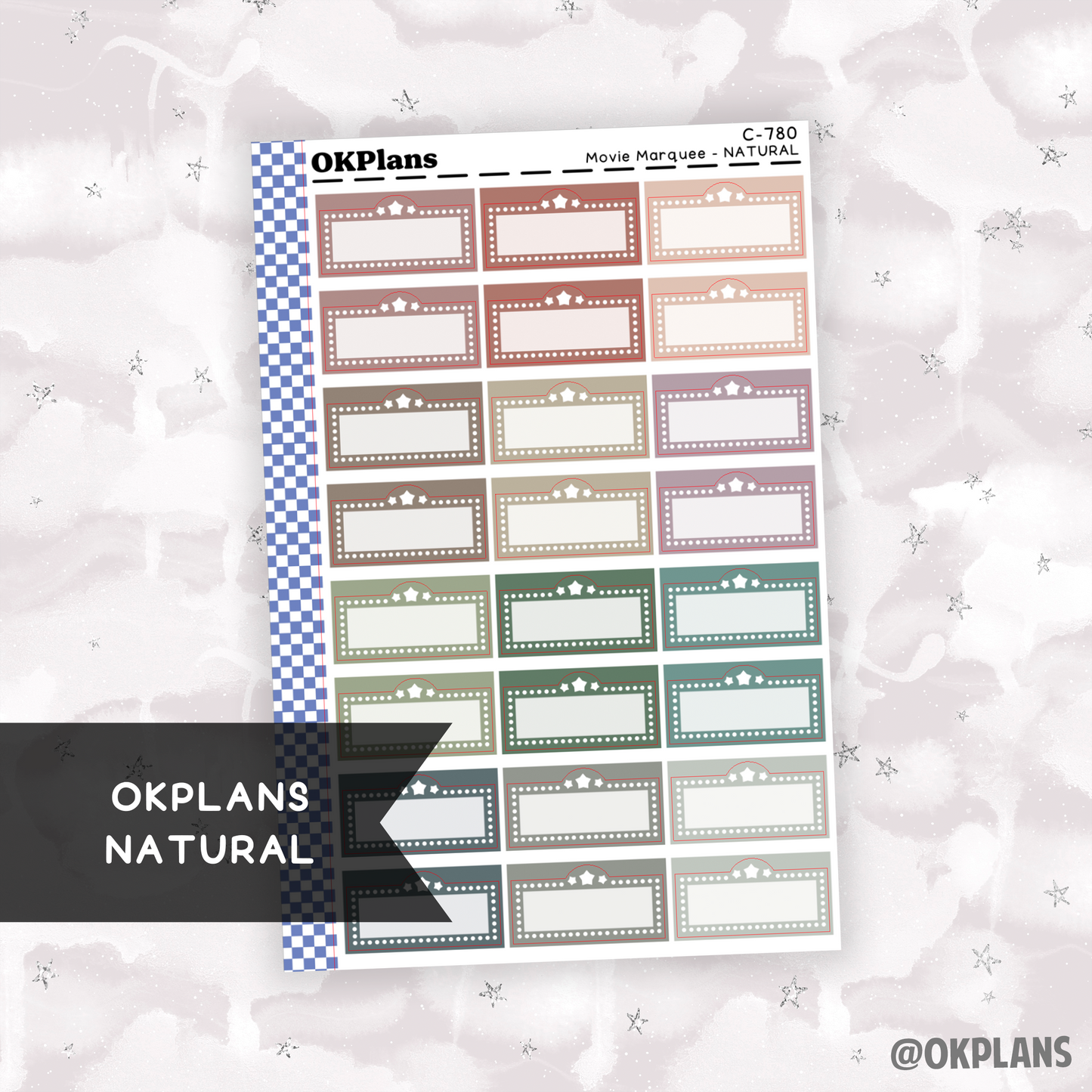 Movie Marquee // Printable // Natural // C-780 // Multicolor Functional