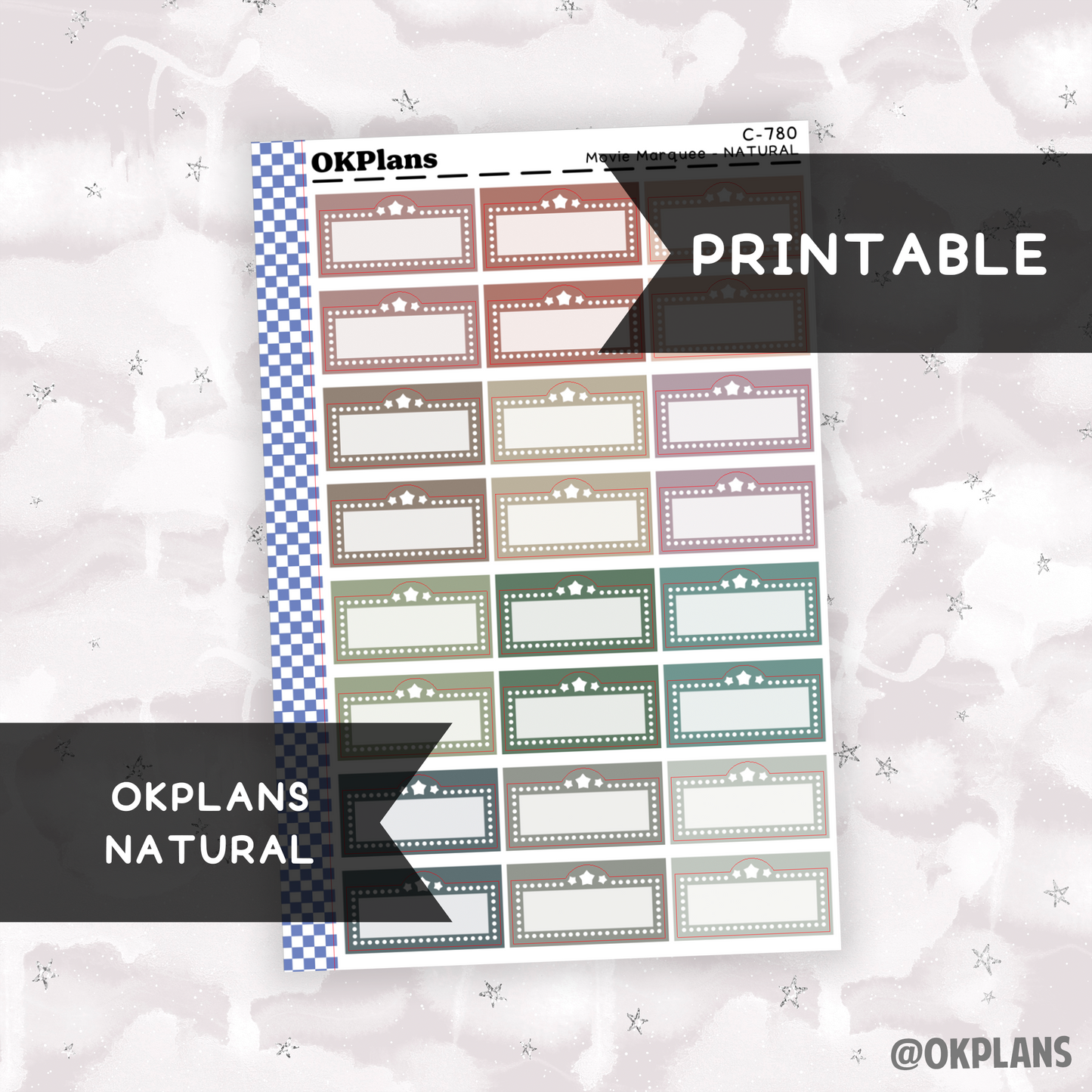 Movie Marquee // Printable // Natural // C-780 // Multicolor Functional