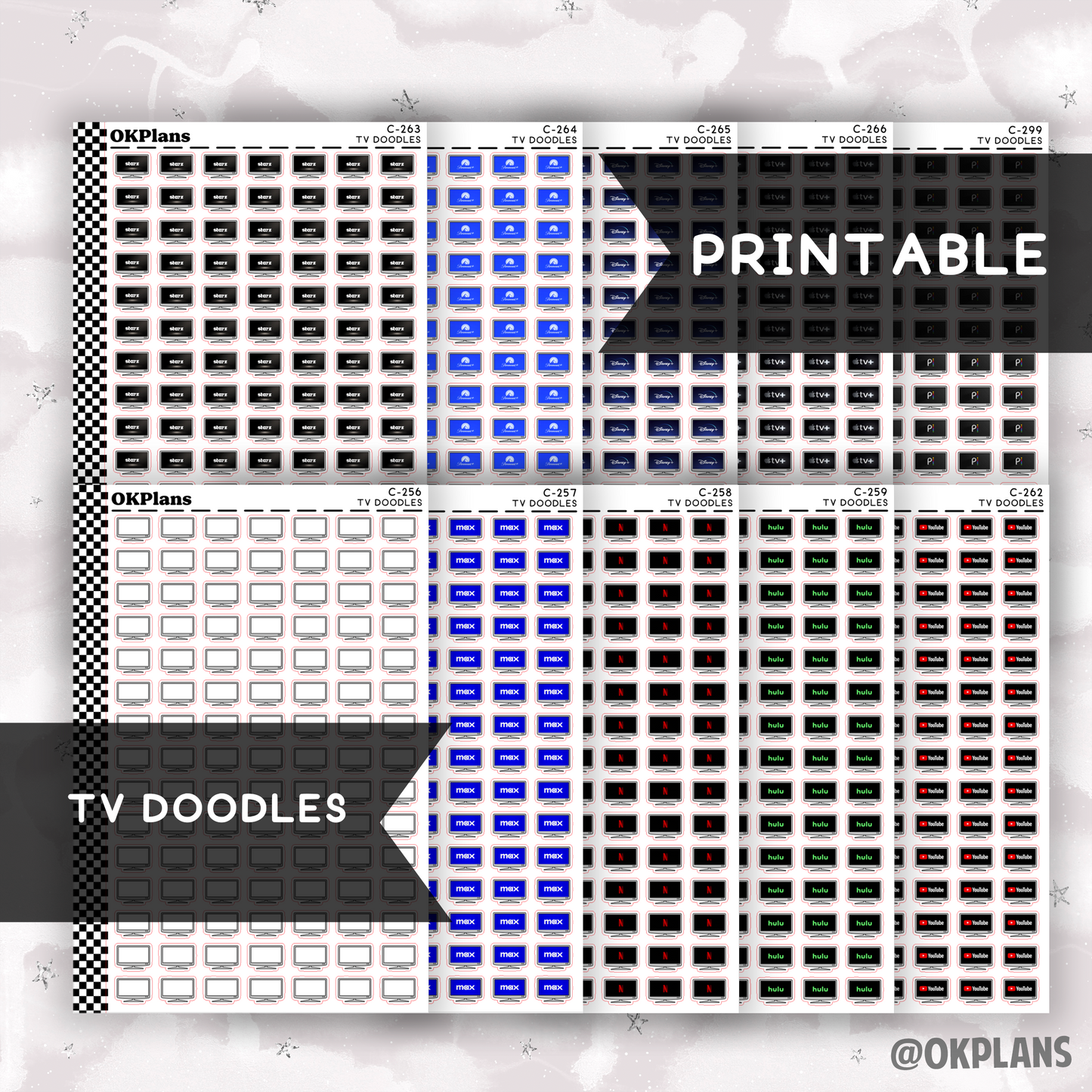 TV Doodles // Printable // Doodle