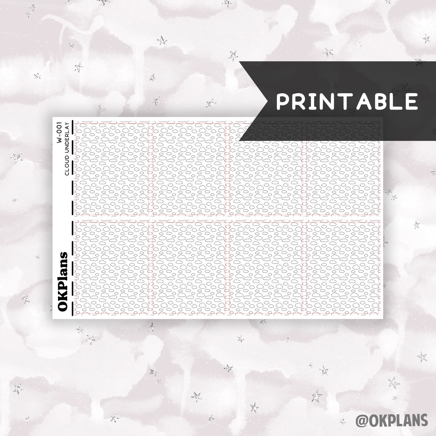 Cloud Underlays // Printable // W-001 // Foiled