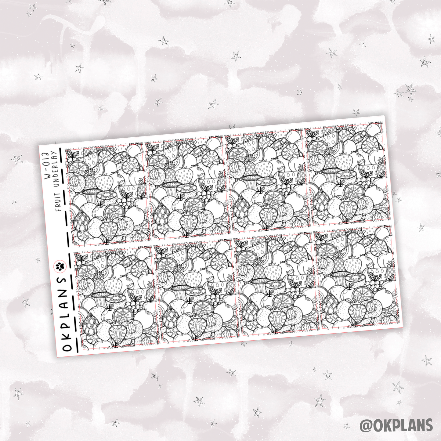 Fruit Underlays // Printable // W-013 // Foiled