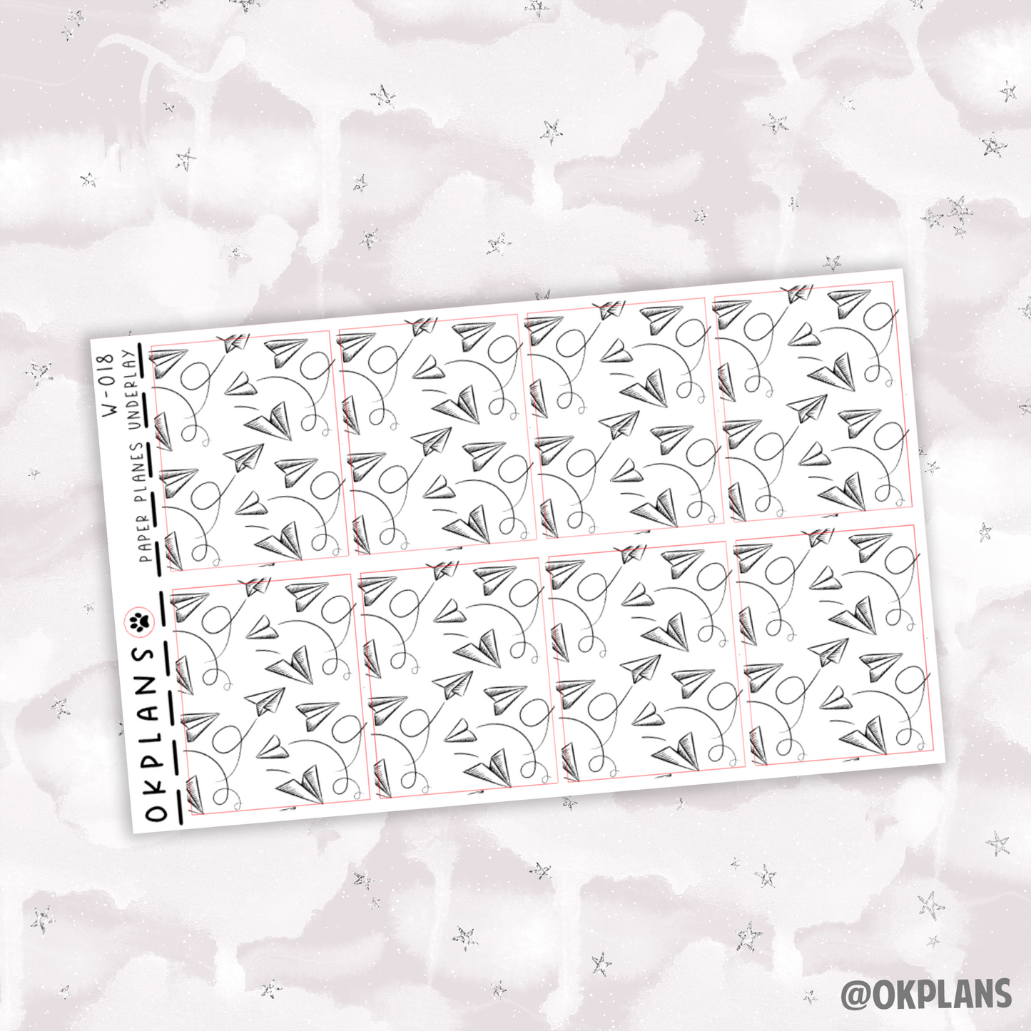 Paper Planes Underlay // W-018 // Foiled