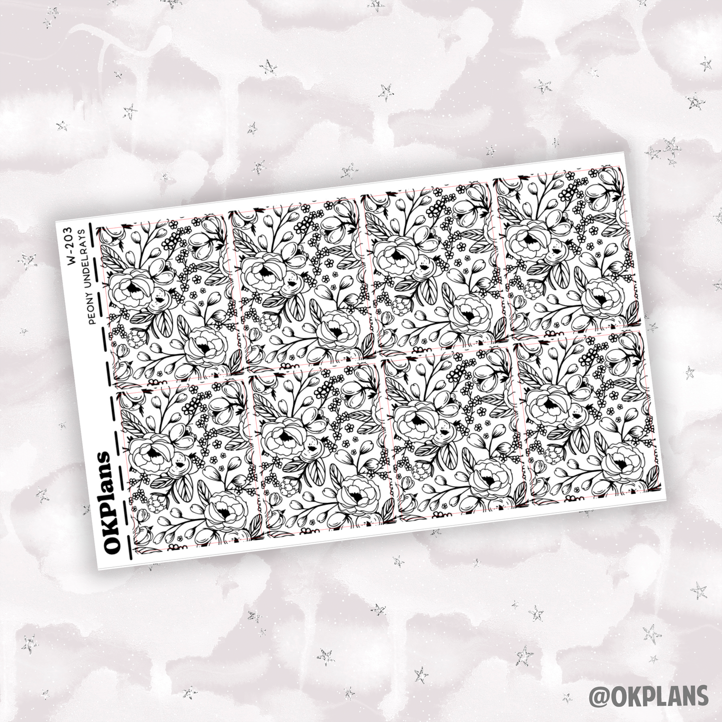 Peony Underlays // W-203 // Foiled