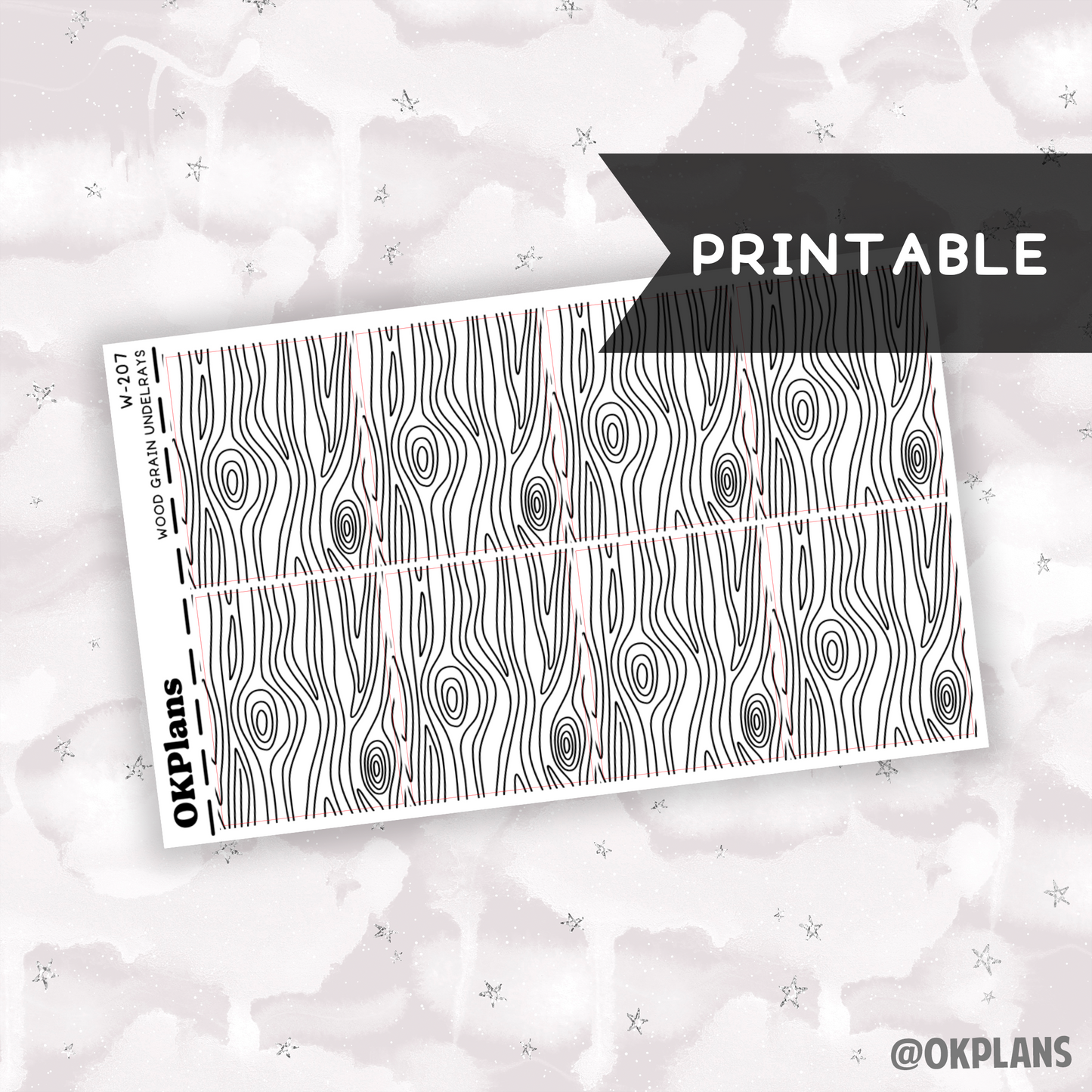 Wood Grain Underlays // Printable // W-207 // Foiled