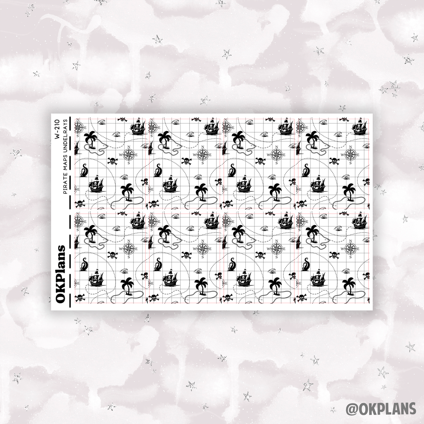 Pirate Maps Underlays // W-210 // Foiled
